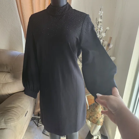 Black Label by Chico's beaded dress size 6 NEW
